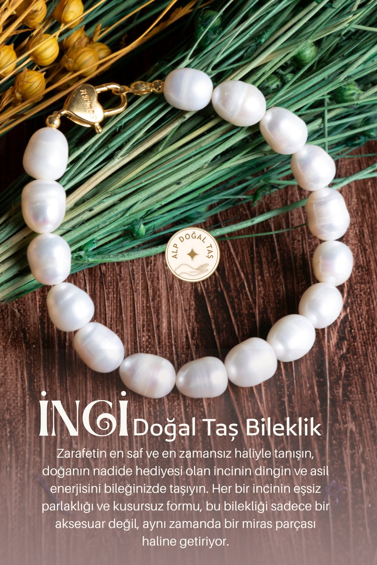 Image of Sertifikalı İnci Doğal Taş Bileklik